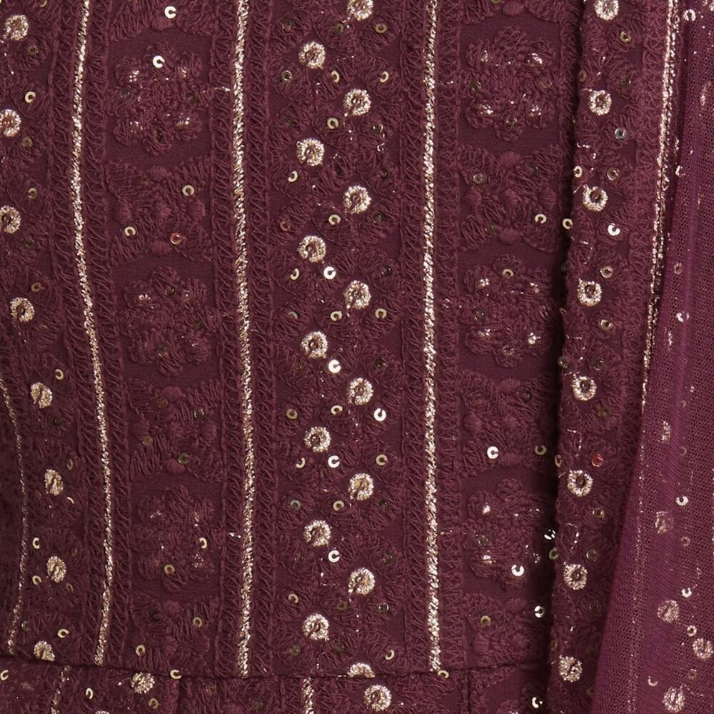 Nwt Sani Samud Embroidered Long Sleeve Anarkali With Dupatta — image 6 of 8
